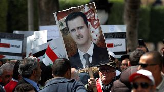 صورة ارشيفية لمظاهرة مؤيدة لبشار الأسد