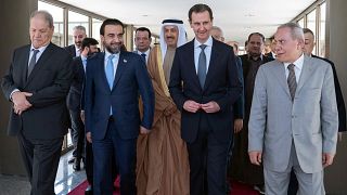 الأسد ووفد لأعضاء البرلمان العرب في فبراير - شباط الماضي
