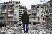 Edificio en Sloviansk tras un bombardeo.