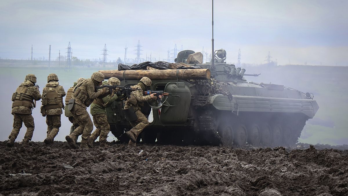 soldats ukrainiens dans la région de Donetsk, le 15 avril 2023