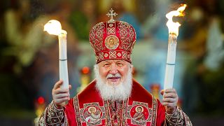 Kirill pátriárka a húsvéti szertartás közben