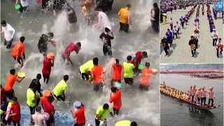 China's water sprinking festival in Yunnan was held for the first time since the outbreak of Covid-19.