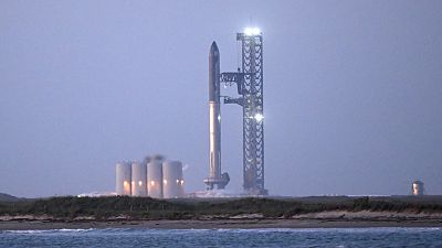 FILE - a SpaceX logo is displayed on a building on May 26, 2020, at the Kennedy Space Centre in Cape Canaveral, Florida.