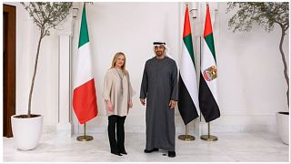 الرئيس الإماراتي محمد بن زايد ورئيس وزراء إيطاليا جورجيا ميلوني،أبوظبي 4 مارس/آذار 2023