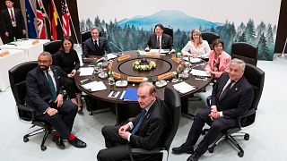پنجمین جلسه کاری نشست وزرای خارجه G7 در هتل پرنس کارویزاوا در ژاپن، سه شنبه، ۱۸ آوریل ۲۰۲۳.