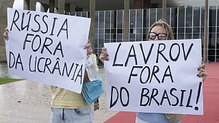 Protestos na visita de Lavrov ao Brasil