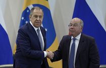 Szergej Lavrov orosz, és Mauro Viera brazil külügyminiszter