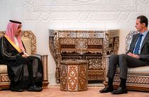 دیدار بشار اسد، رئیس جمهوری سوریه و  فیصل بن فرحان، وزیر خارجه عربستان در دمشق