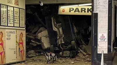 Il parcheggio crollato a New York.