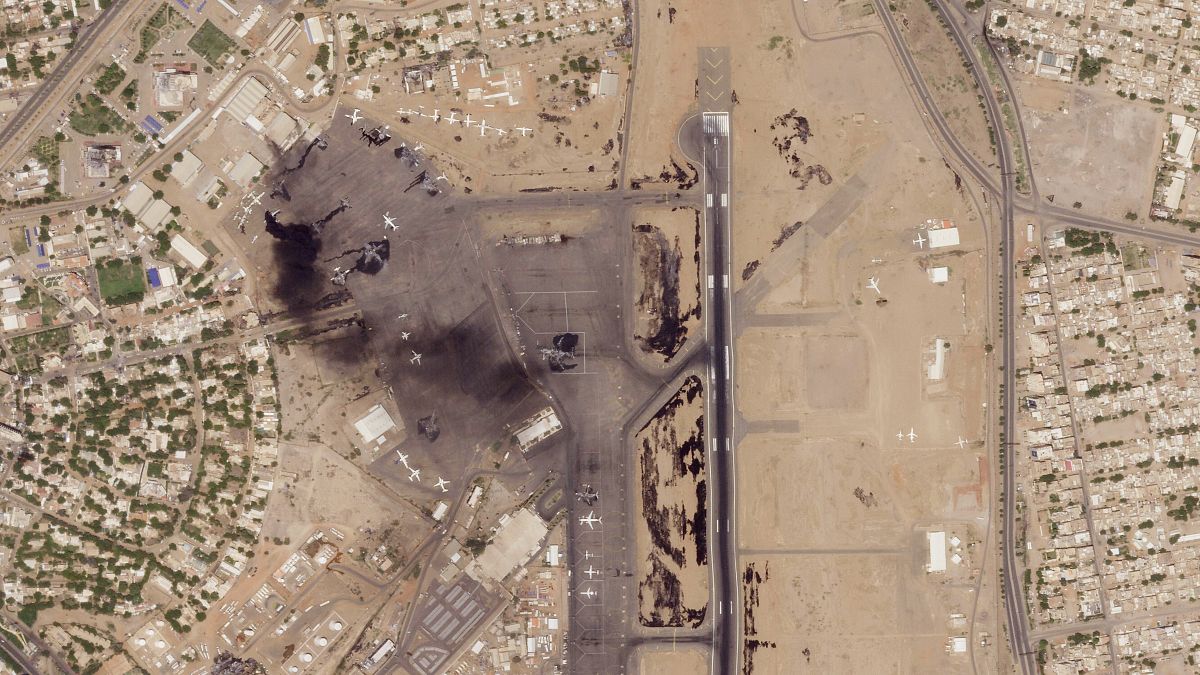 صورة لمطار الخرطوم عن طريق الأقمار الصناعية