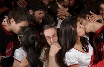 فعالية للتقبيل الجامعي في العاصمة الإسبانية مدريد عام 2008.