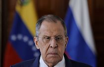 Russia's Foreign Minister Sergei Lavrov attends a press conference at the Foreign Ministry in Caracas, Venezuela, Tuesday, April 18, 2023. 