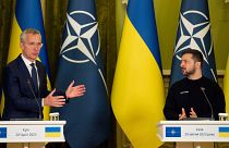 A NATO főtitkára és az ukrán elnök sajtótájékoztatója