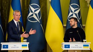 A NATO főtitkára és az ukrán elnök sajtótájékoztatója