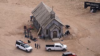 Movie set of "Rust" at Bonanza Creek Ranch in Santa Fe