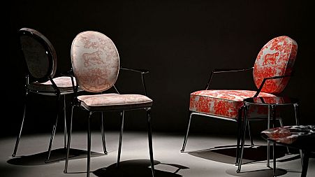 Chairs from the Dior by Starck collection on display at Milan Design Week