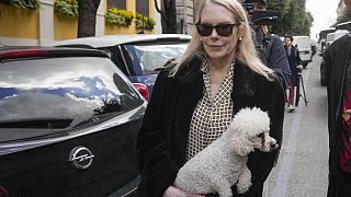 Princess Rita Jenrette Boncompagni Ludovisi with one of her dogs. 