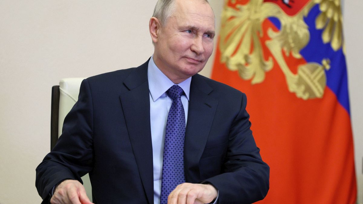 Wladimir Putin in seiner Residenz bei Moskau am 21. April 2023