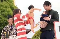 مسابقة سومو بكاء الأطفال في اليابان