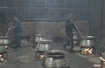 Cooking Ramadan dish akhni on wood fires in South Africa