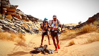 Morocco: participants in the "Marathon des sables" begin the 251 km race