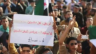 محتجون ضد نظام الأسد في إدلب. 2023/04/23