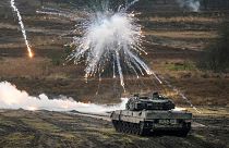 Учения с танками Leopard 2, Северный Рейн-Вестфалия, 1 февраля 2023 года.