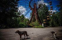 La routa panoramica abbandonata a Pryp"jat', città nei pressi della centrale di Chernobyl, evacuata e abbandonata per sempre nel 1986
