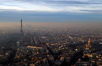 The Eiffel Tower seen from the Montparnasse Tower in Paris.