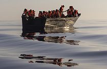 Un bateau de migrants vers Lampedusa (août 2022)