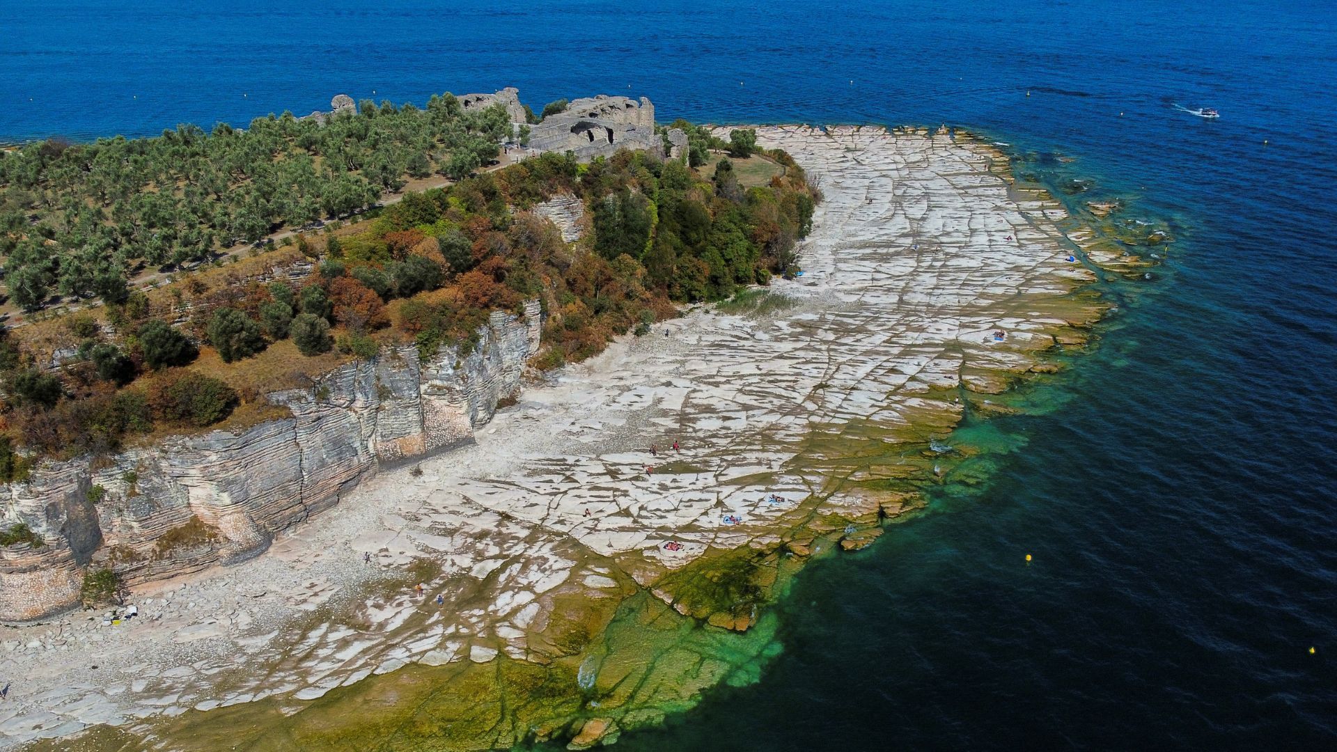 ‘Deep wounds’ Lake Garda just over a third full as Italy braces for second year of drought