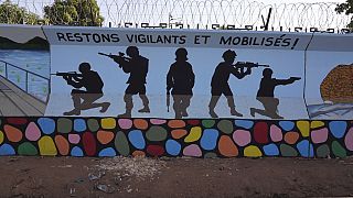  A mural is seen in Ouagadougou, Burkina Faso, on March 1, 2023.