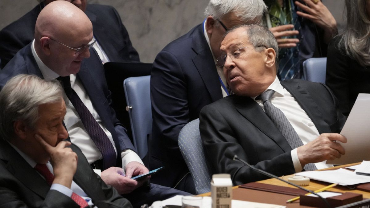 Гутерриш и Лавров на заседании СБ ООН