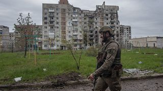 جندي أوكراني في باخموت 23 أبريل/ نيسان 2023