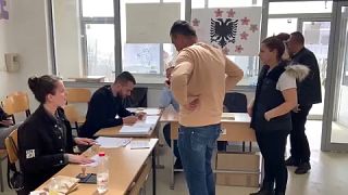 Wahllokal im Kosovo am vergangenen Sonntag/screengrab AP