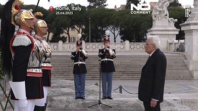 Italy's president leads Liberation Day celebrations in Rome. 25th Apriil, 2023