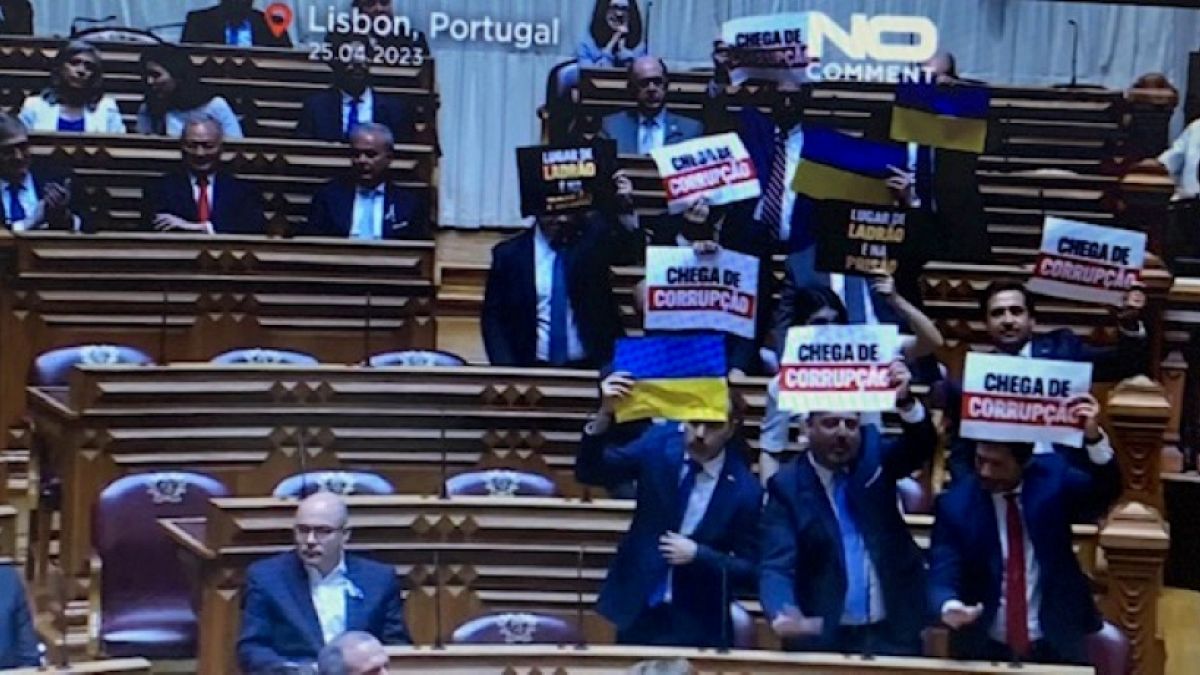 Protests in Portugal's parliament