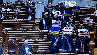 Protests in Portugal's parliament