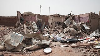 Destroyed building in Khartoum, Sudan, April 25, 2023