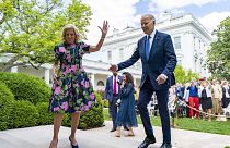 Joe Biden és felesége Jill a tanárok ünnepnapján, 2023. április 24-én
