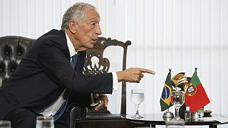 Portugal's President Marcelo Rebelo de Sousa during a meeting with Brazilian President Luiz Inacio Lula da Silva
