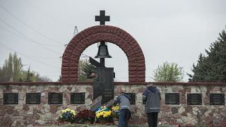 Le monument en hommage aux victimes de Tchernobyl, le 26 avril 2023