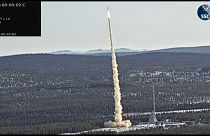 خلال عملية إطلاق الصاروخ المخصص لأغراض علمية من مركز إسرانج الفضائي [السويد] 