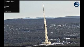 خلال عملية إطلاق الصاروخ المخصص لأغراض علمية من مركز إسرانج الفضائي [السويد]
