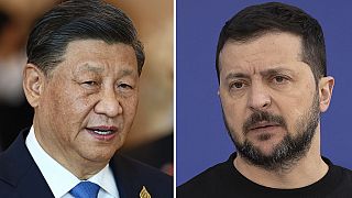 China's President Xi Jinping and Ukrainian President Volodymyr Zelenskyy 