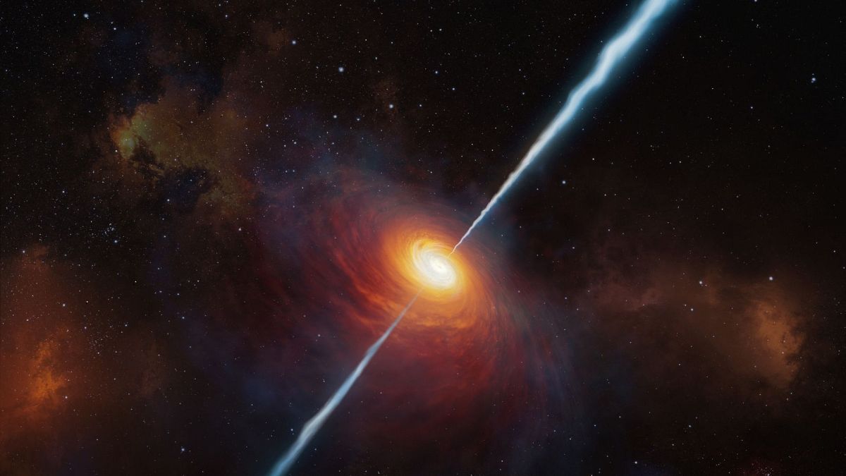 تصویر یک اختروَش، که طبق تحقیقات جدید به هنگام برخورد دو کهکشان مشتعل می‌شود