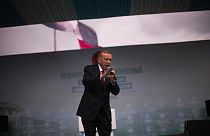 Recep Tayyip Erdogan gives a speech during an election rally campaign in Istanbul, Turkey, April 21 2023