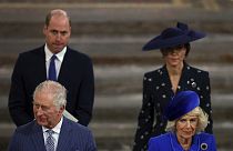 King Charles III, Camilla, the Queen Consort, Prince William, and Kate, Princess of Wales