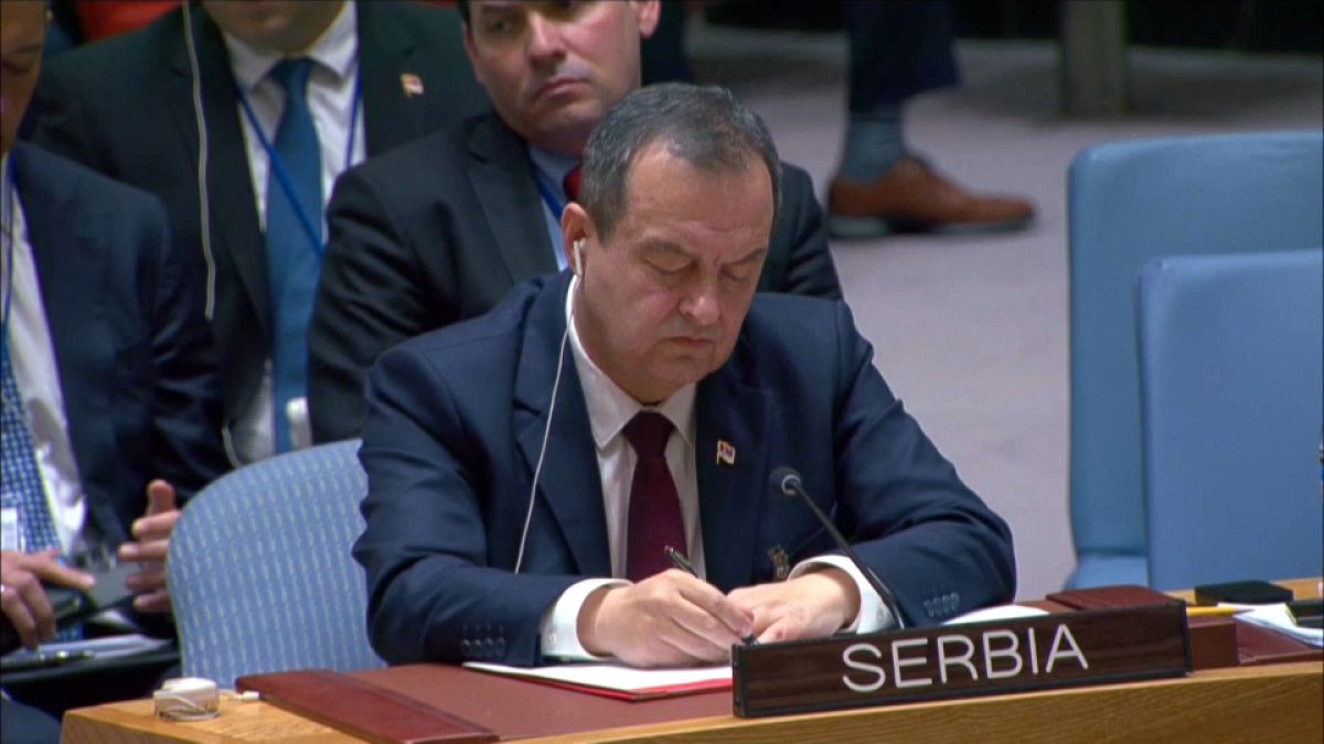 Der serbische Außenminister Ivica Dačić bei den Vereinten Nationen
