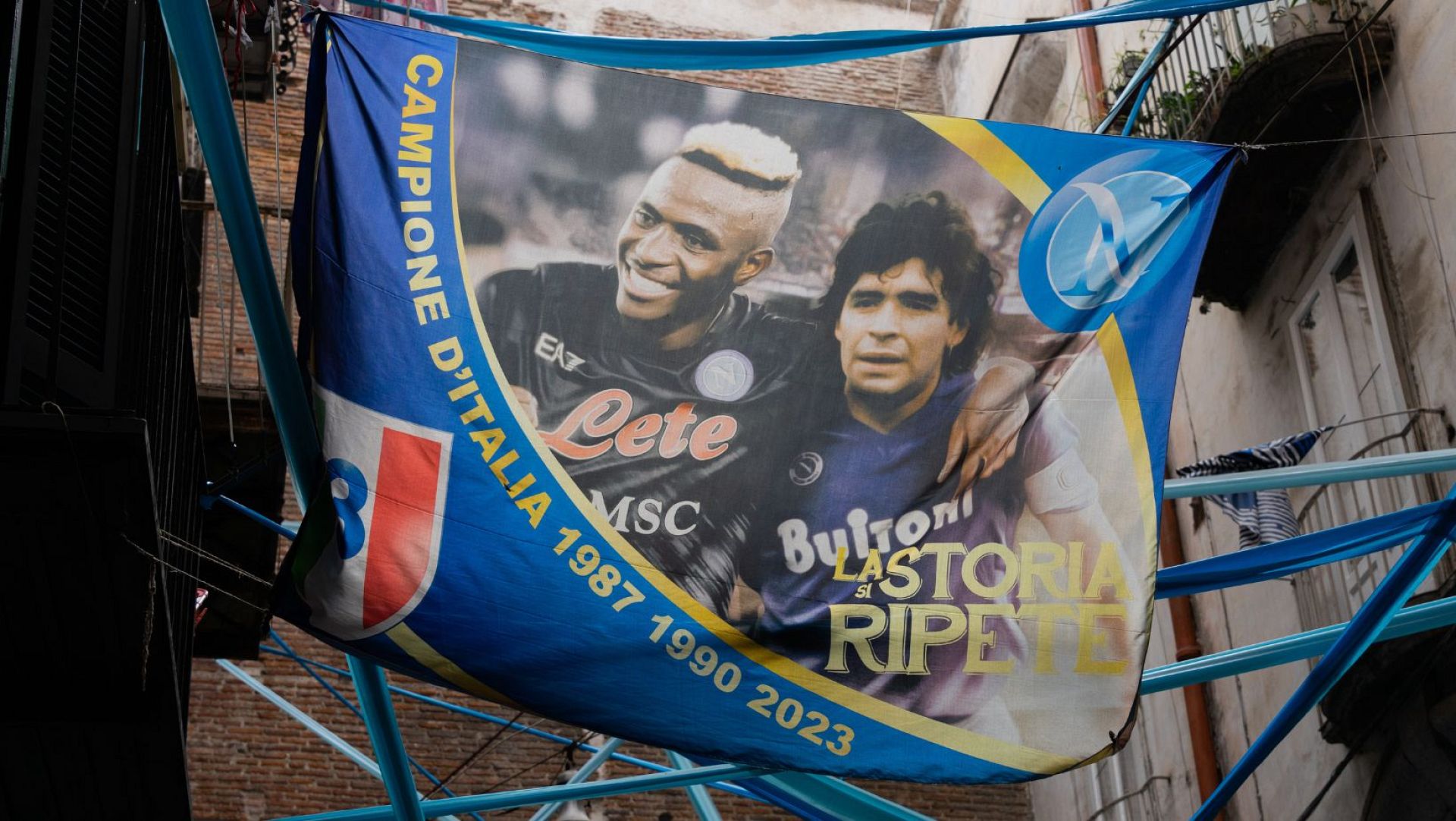 Grand Fanion Vintage SSC Naples – Gagliardetto Napoli – Serie A – Rare